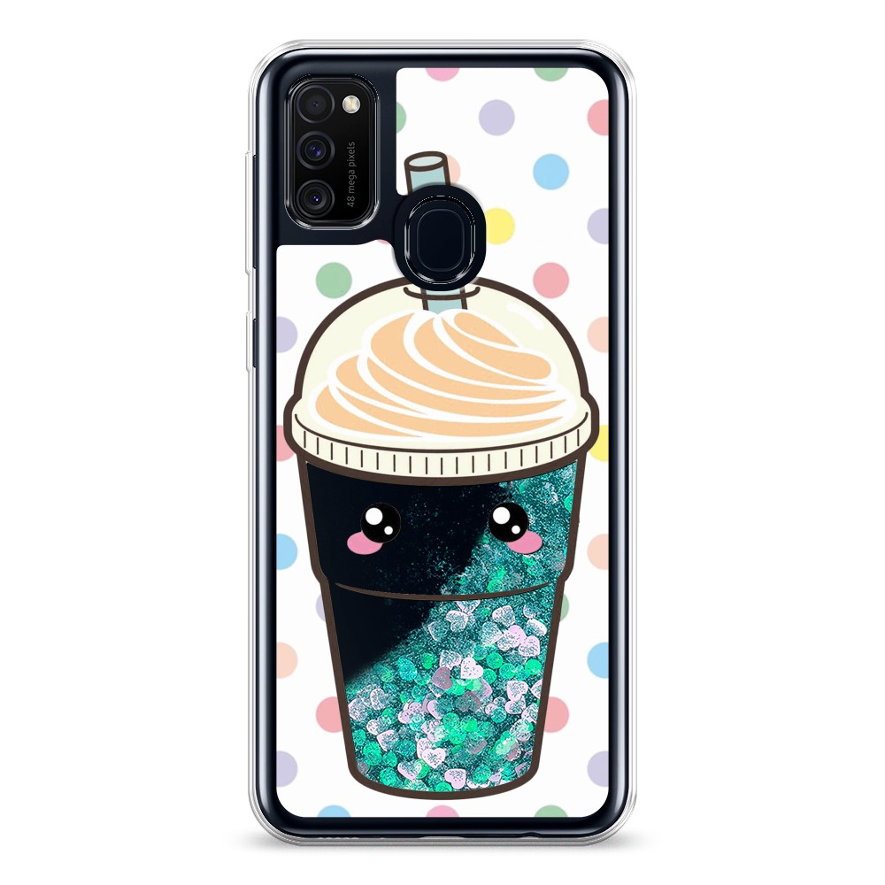 

Жидкий чехол с блестками "Милый стакан" на Samsung Galaxy M21, 29795-1