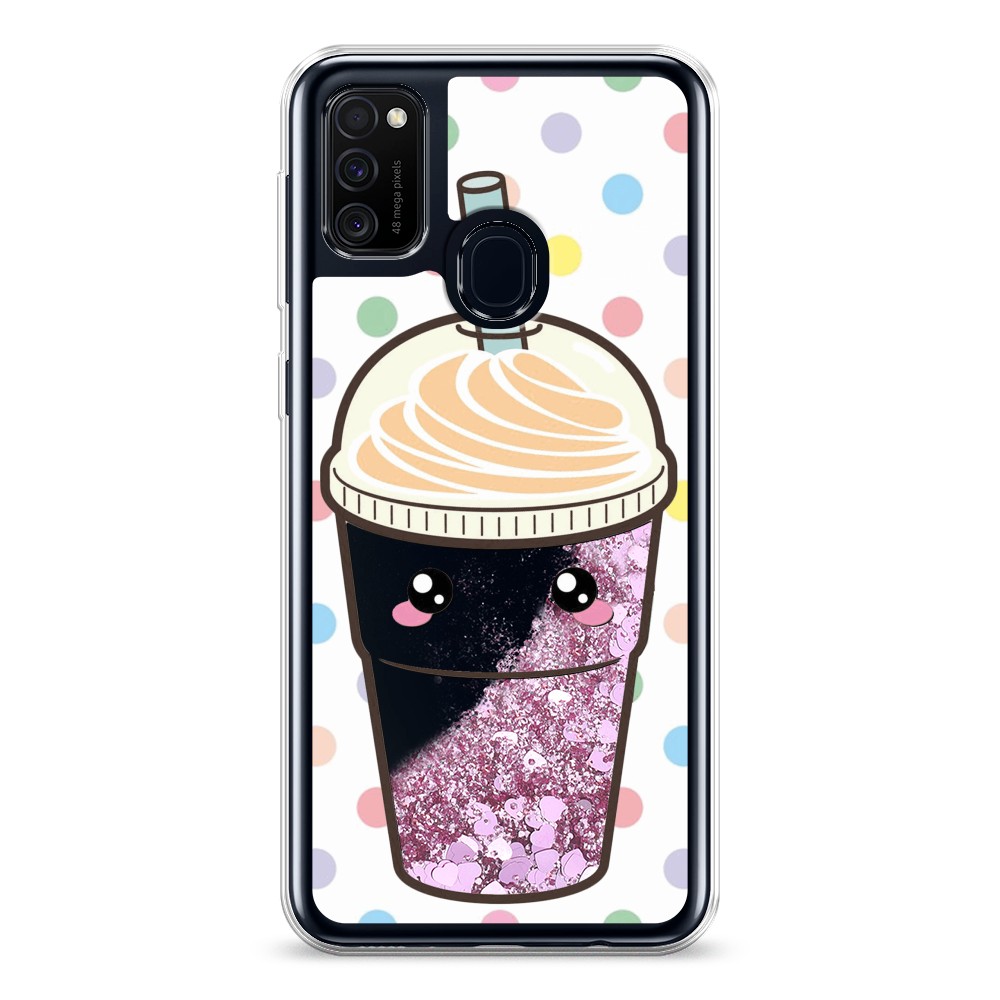 

Жидкий чехол с блестками "Милый стакан" на Samsung Galaxy M21, 29794-1