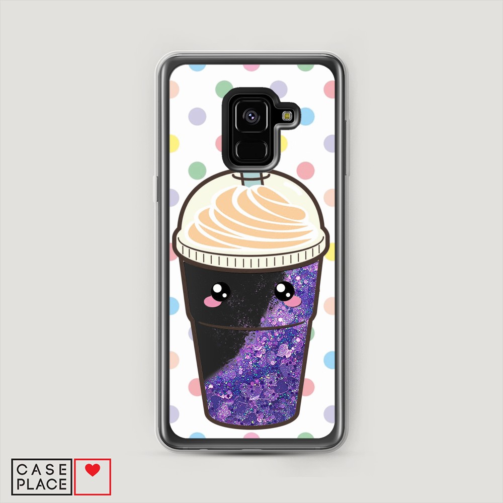 

Чехол Awog на Samsung Galaxy A8 2018 "Милый стакан", Разноцветный, 25492-1