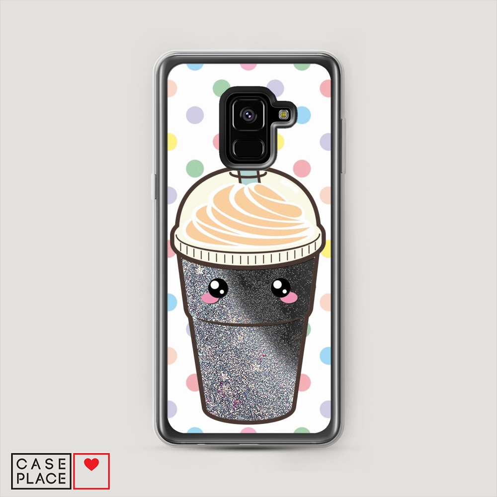

Жидкий чехол с блестками "Милый стакан" на Samsung Galaxy A8 2018, 25491-1