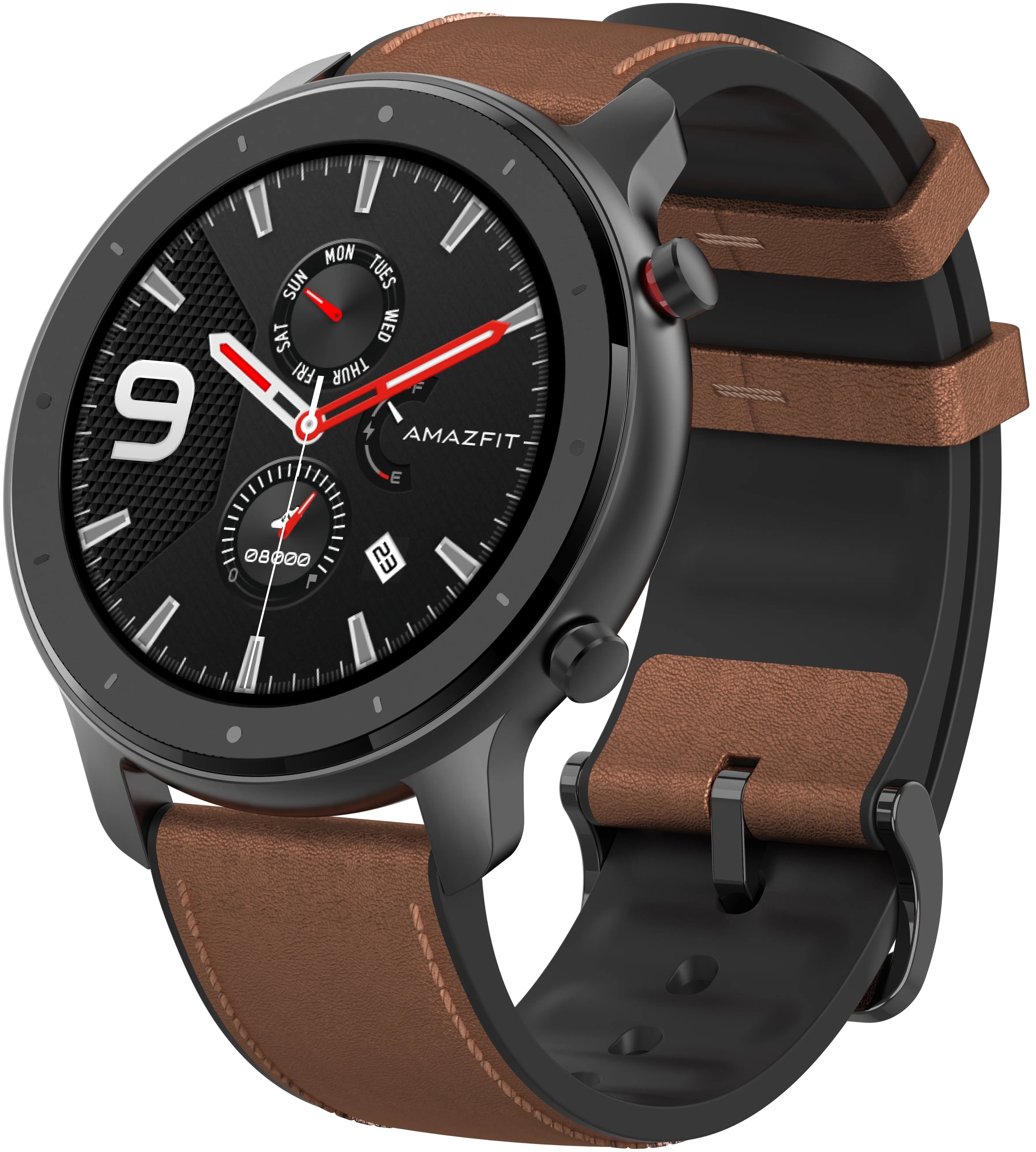 

Смарт-часы AMAZFIT GTR Titanium 47мм, черный/коричневый, Titanium