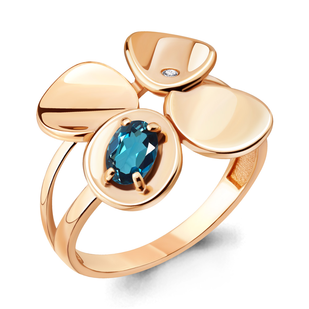 

Кольцо из серебра с топазом р. , Aquamarine 6918408А_925_з, 6918408А_925_з