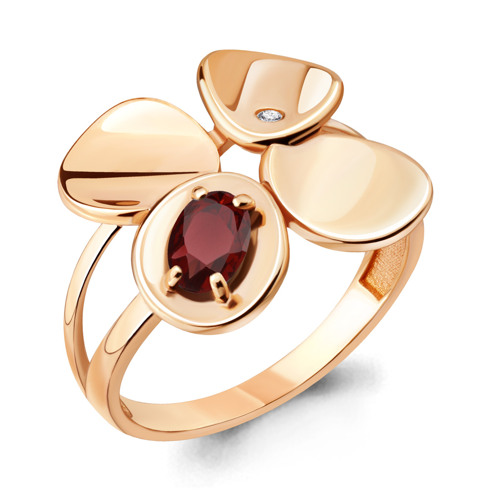 

Кольцо из серебра с гранатом р. , Aquamarine 6918403А_925_з, 6918403А_925_з