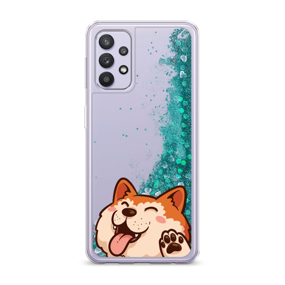 

Жидкий чехол с блестками "Акита-ину машет" на Samsung Galaxy A32, 2102095-1