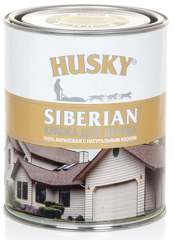 фото Краска акриловая для дерева husky siberian база с 0,9л