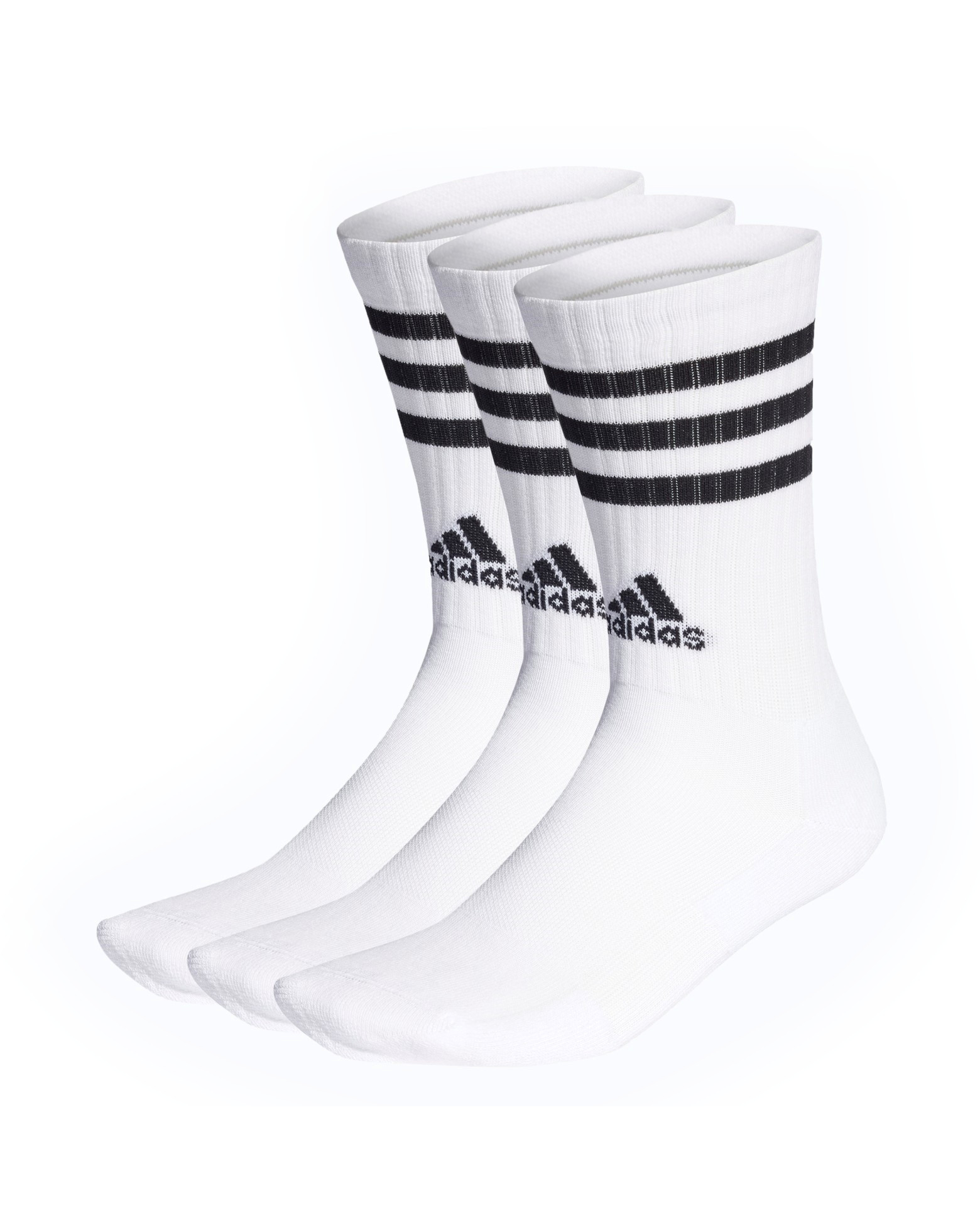 Носки Adidas для женщин, размер L, чёрные, белые, HT3458, 3 пары
