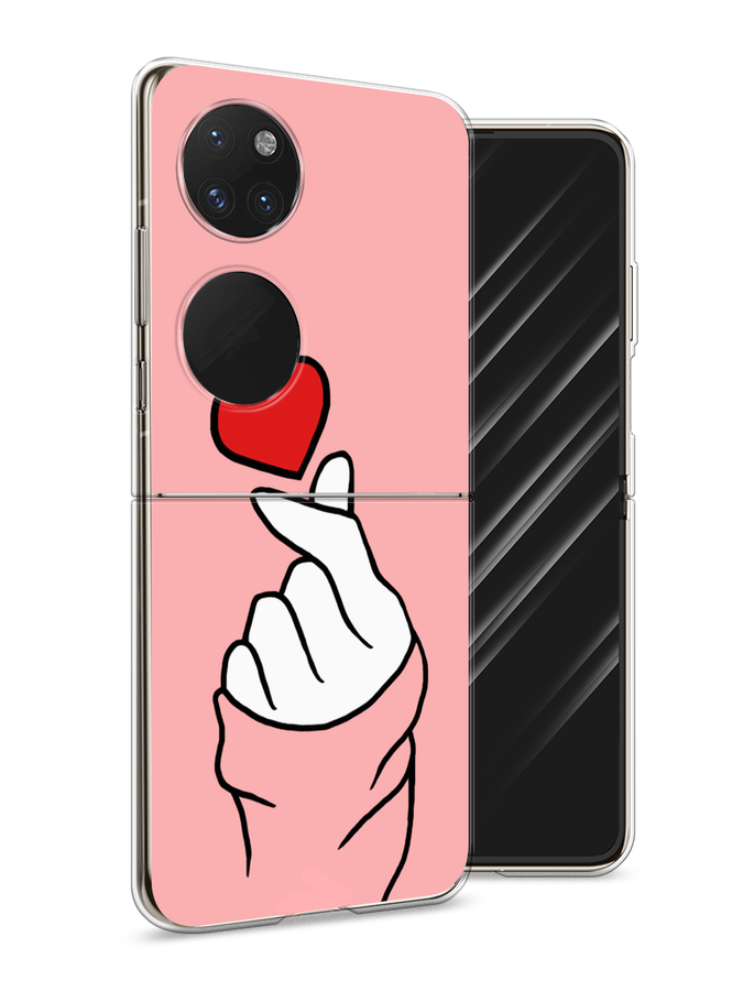 

Чехол Awog на Huawei P50 pocket "Милое сердечко", Белый;красный;черный, 6107450-7