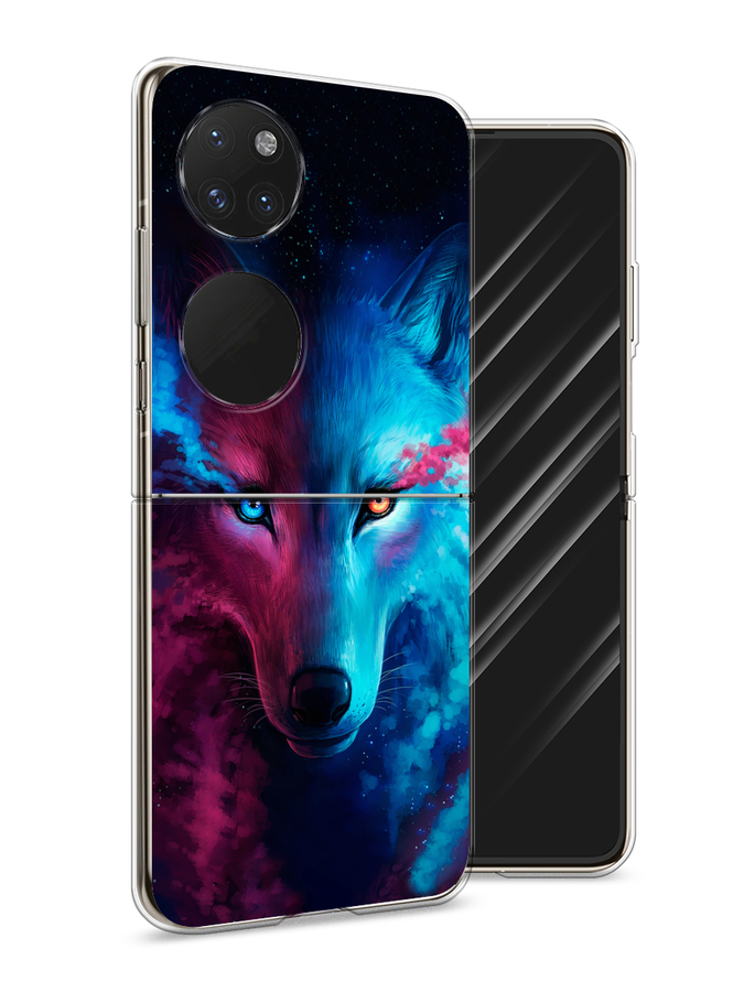 

Чехол Awog на Huawei P50 pocket "Волшебный волк", Черный;серый, 6107450-1