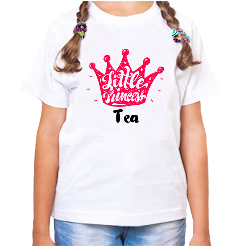Белая футболка для девочки размером 38 Маленькая принцесса от TEYA.