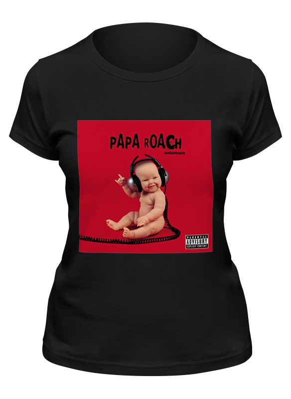 

Футболка женская Printio Papa roach черная M, Черный, Papa roach