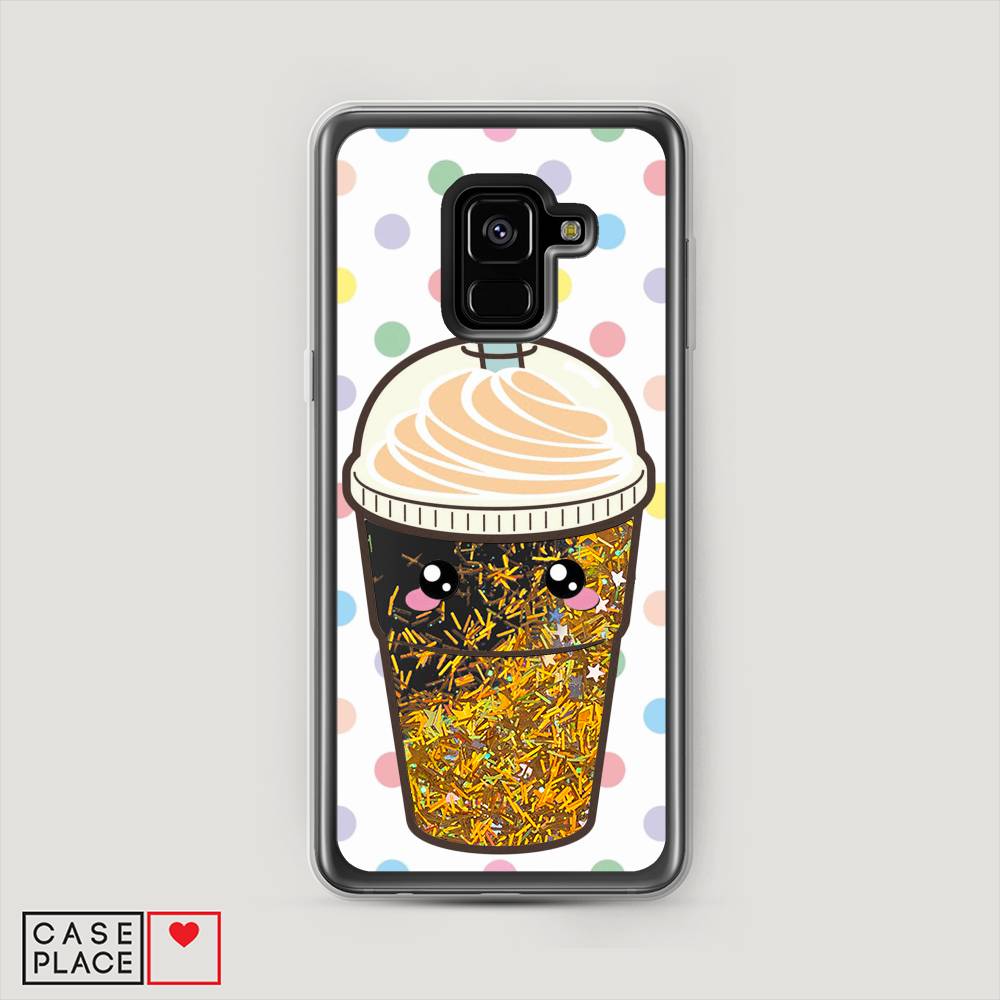 

Жидкий чехол с блестками "Милый стакан" на Samsung Galaxy A8 2018