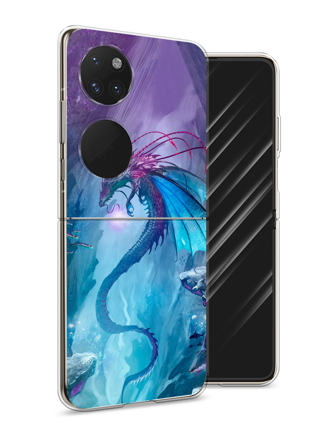 

Чехол Awog на Huawei P50 pocket "Водный дракон", Голубой;фиолетовый;синий, 6107450-2