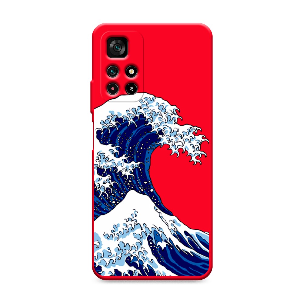 фото Матовый силиконовый чехол "волна в канагаве" на xiaomi redmi note 11t 5g awog