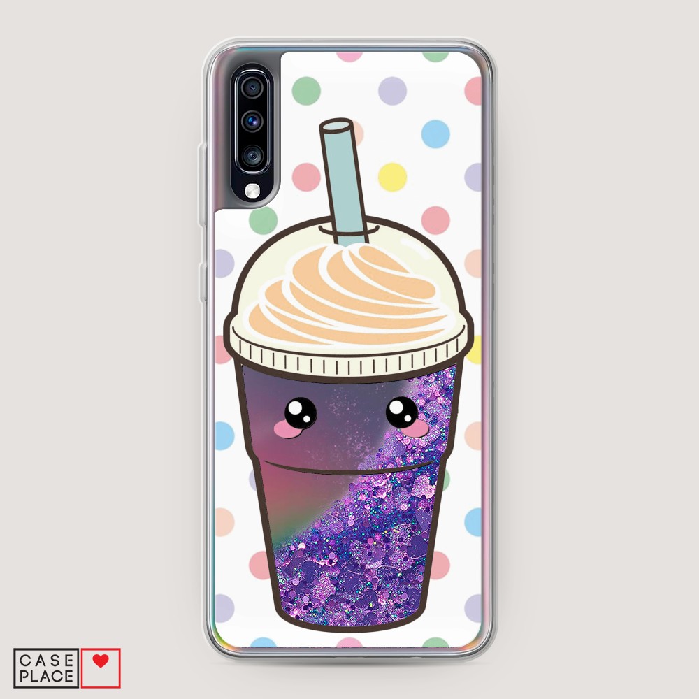 

Жидкий чехол с блестками "Милый стакан" на Samsung Galaxy A70, 28192-1