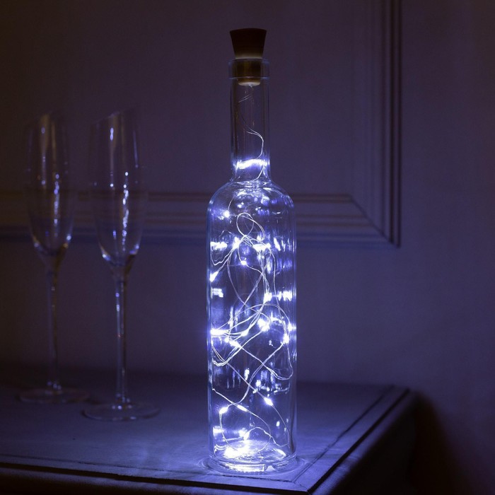 

Гирлянда «Нить» 2 м роса с пробкой, IP44, 20 LED, свечение белое, солнечная батарея