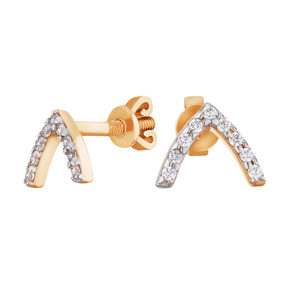 Серьги из красного золота с фианитом ЮВЕЛИР КАРАТ 11210269/1