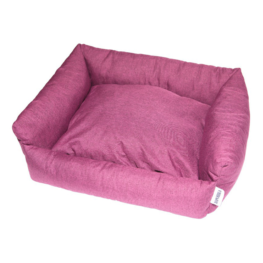 Лежанка для собак Хорошка 60 х 50 х 18 см темно-розовая