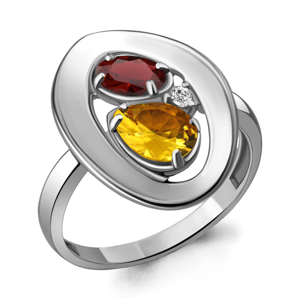 

Кольцо из серебра с гранатом р. 17 Aquamarine 6918337А_925_р, 6918337А_925_р