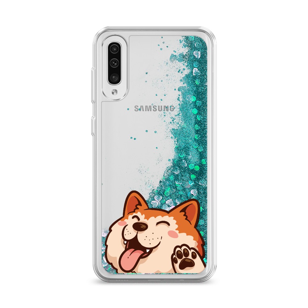 

Жидкий чехол с блестками "Акита-ину машет" на Samsung Galaxy A30s, 28895-1