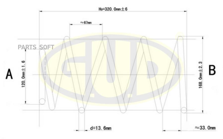 

GUD GCS037232 Пружина перед hyundai accent 1.4/1.6 11/05 1шт