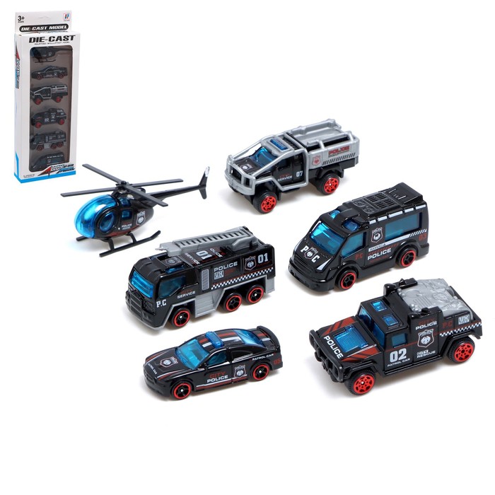 

Набор металлических машин «Полиция», 6 шт., Разноцветный