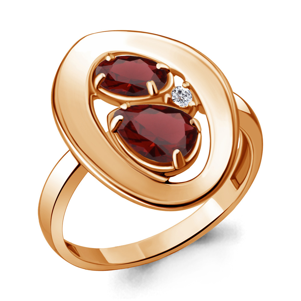 

Кольцо из серебра с гранатом р.  Aquamarine 6918303А_925_з, 6918303А_925_з