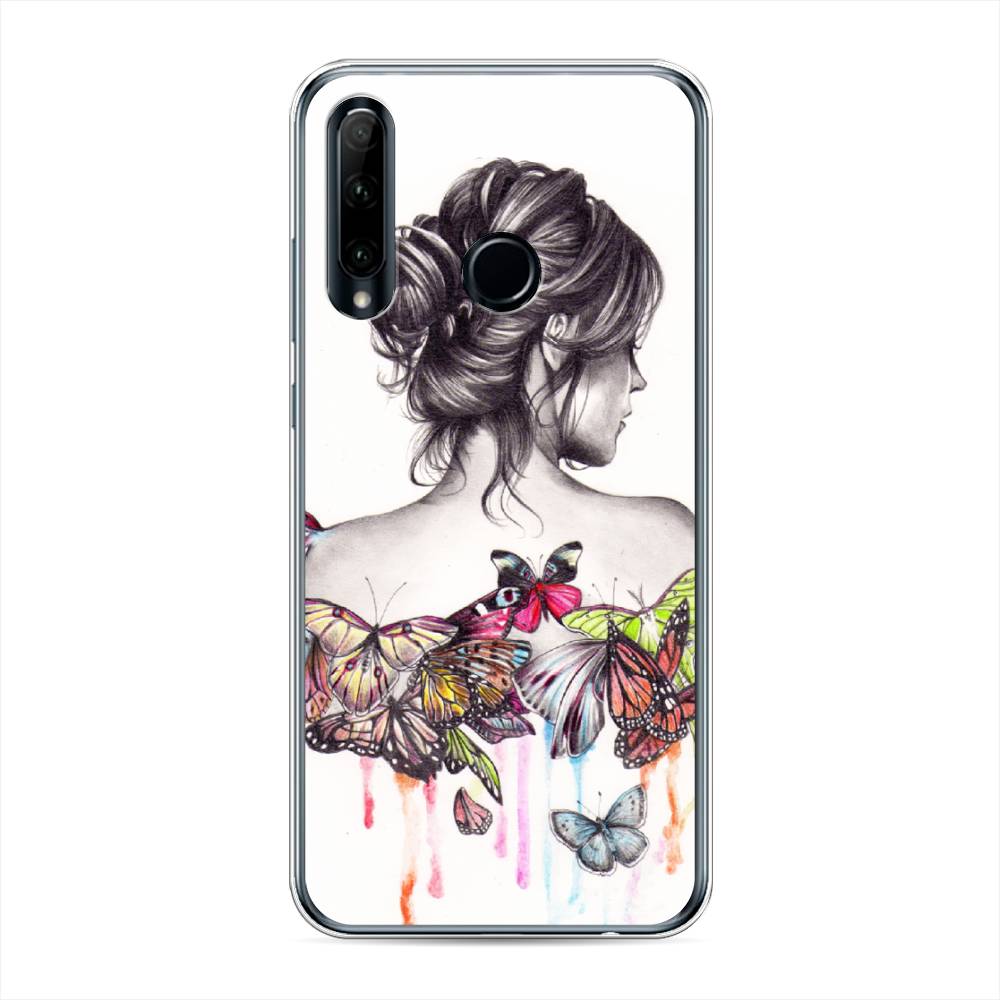 фото Чехол awog "девушка с бабочками" для honor 20e