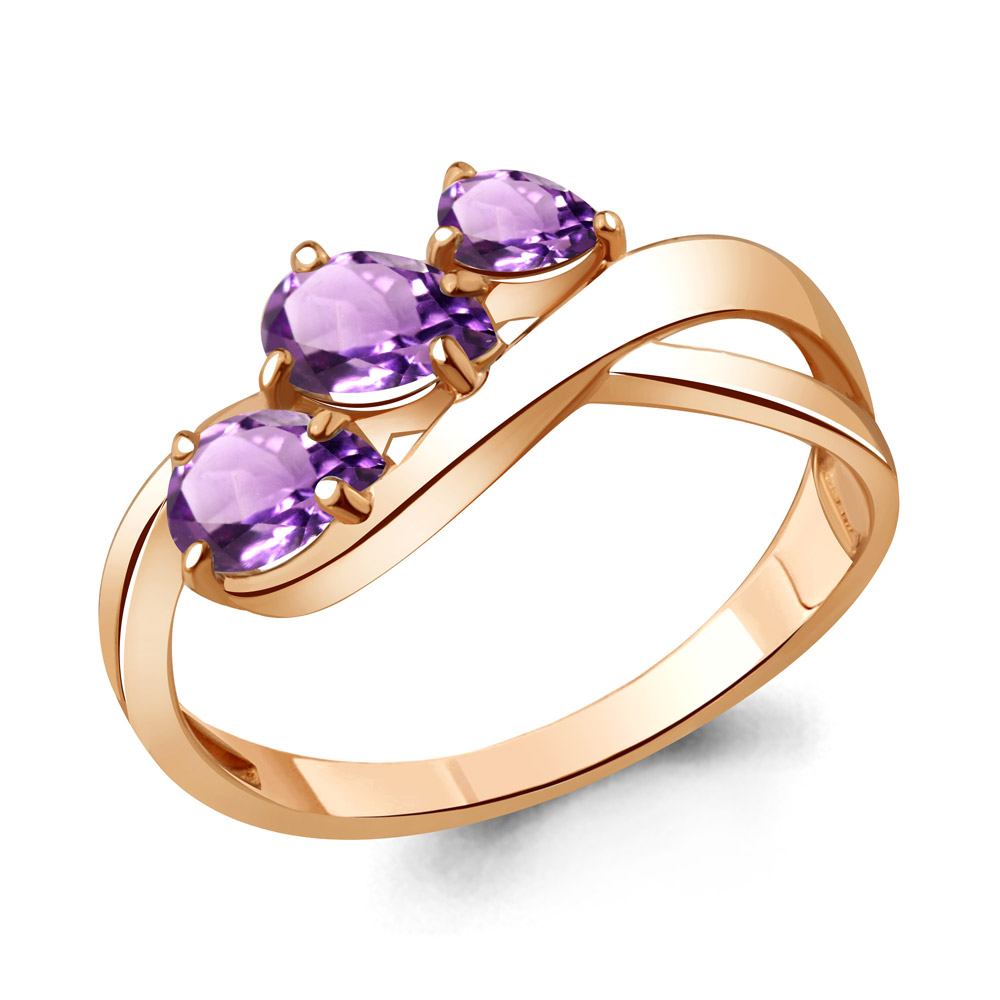 

Кольцо из серебра с аметистом р. 16,5 Aquamarine 6918204_925_з, 6918204_925_з