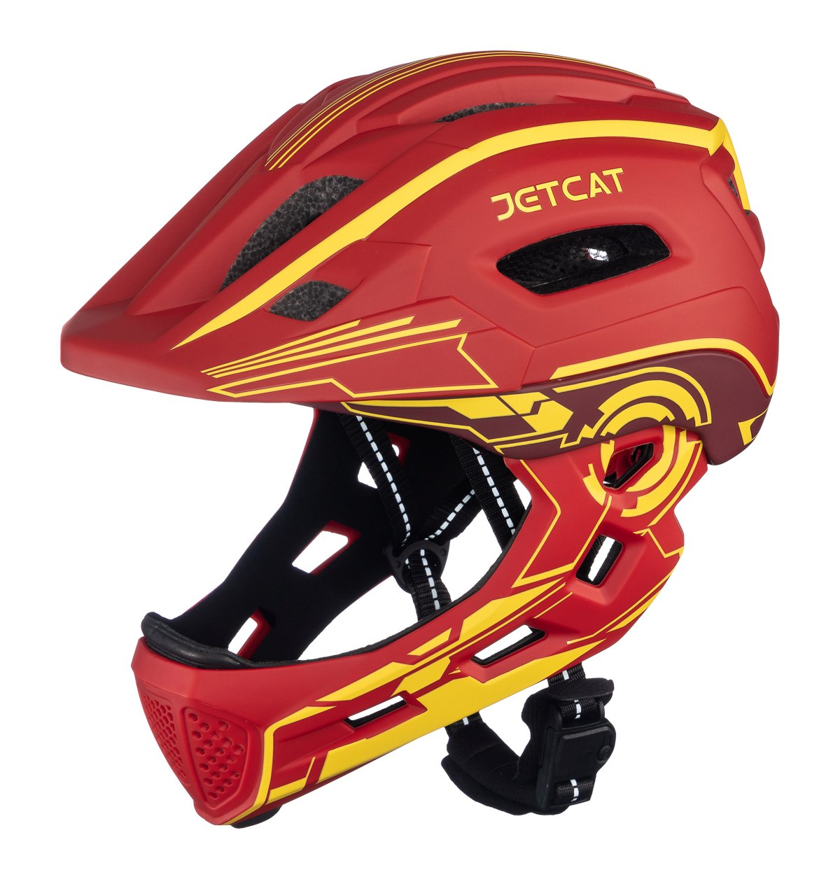 

Шлем защитный детский JetCat Start PRO Iron MAN размер S 52-56 см велосипедный., Желтый;красный;оранжевый, Start PRO