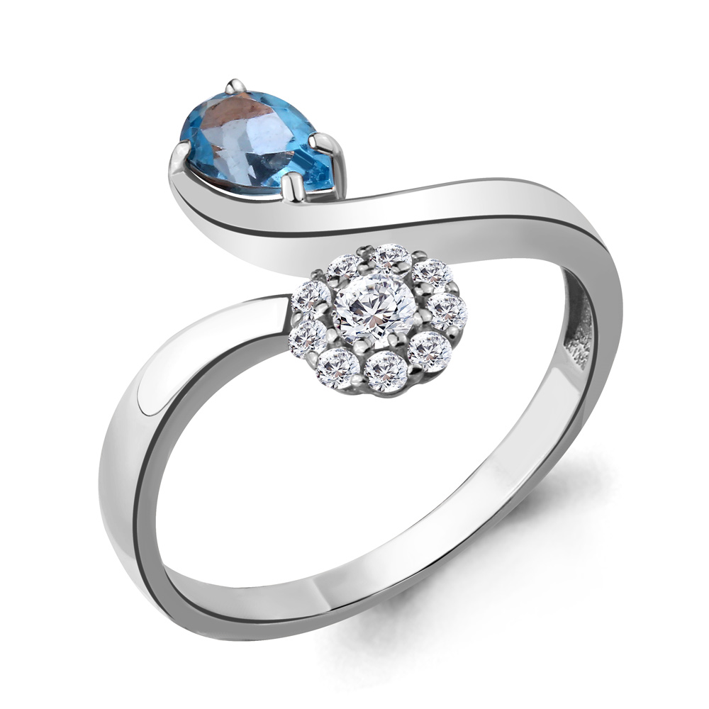 

Кольцо из серебра с топазом р. 17 Aquamarine 6918105А_925_р, 6918105А_925_р