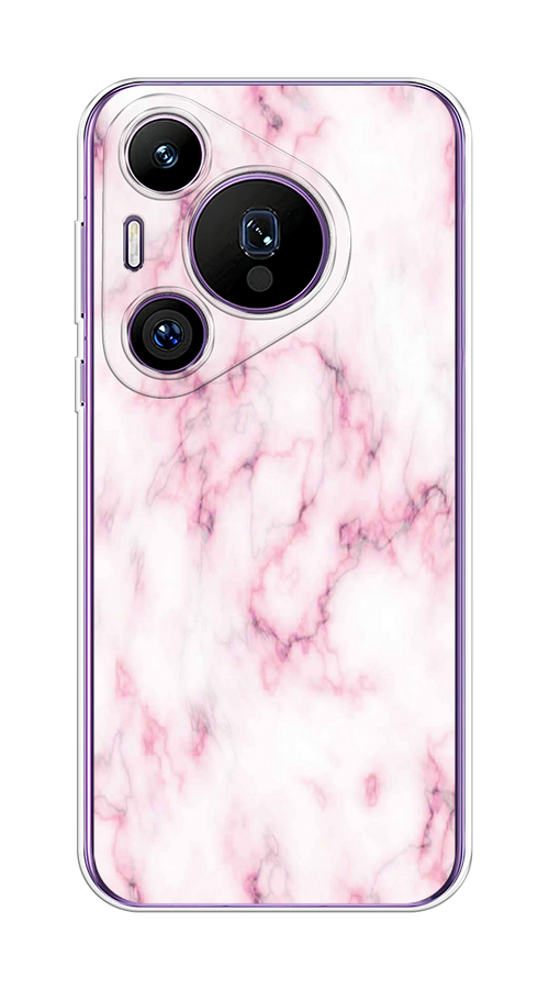 

Чехол на Huawei Pura 70 Pro/70 Pro Plus "Мрамор с розовым", Белый;розовый, 6124150-1