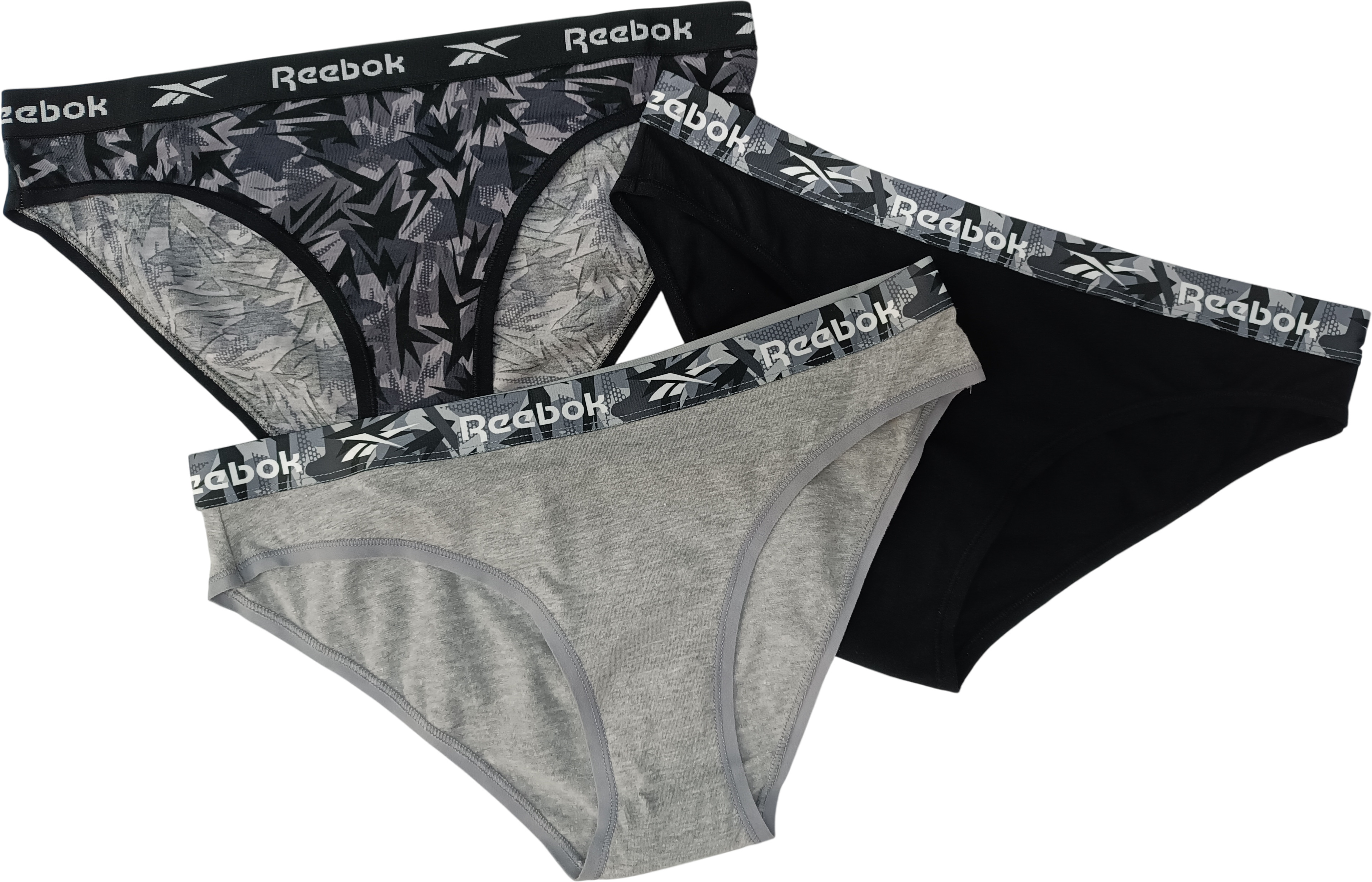 Комплект трусов женских Reebok RBK Briefs VENITA 3PK черных XS 3 шт