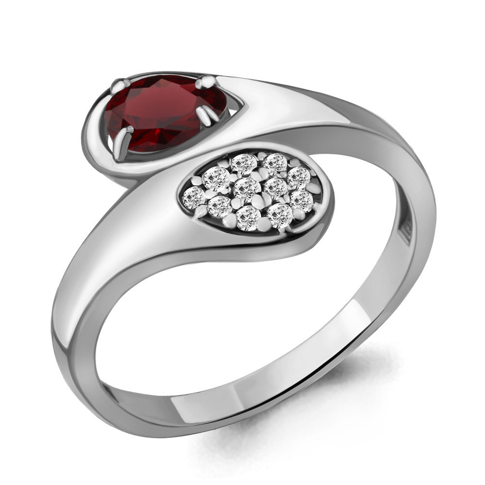 

Кольцо из серебра с гранатом р. 17 Aquamarine 6918003А_925_р, 6918003А_925_р