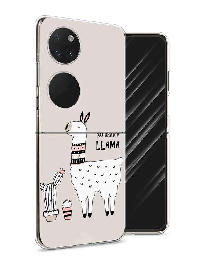 

Чехол Awog на Huawei P50 pocket "No drama LLama", Бежевый;серый;белый, 6107450-2