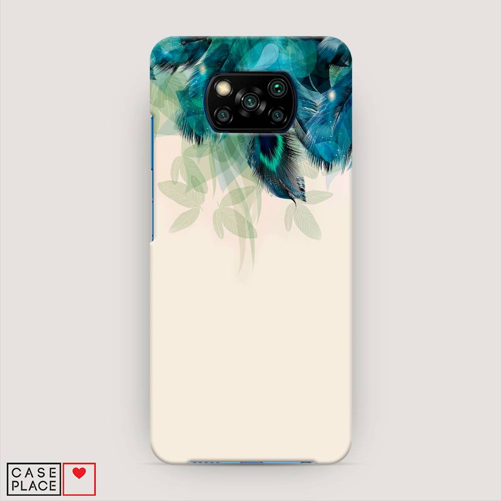 

Пластиковый чехол "Перья голубого цвета" на Xiaomi Poco X3 NFC, 39220-1