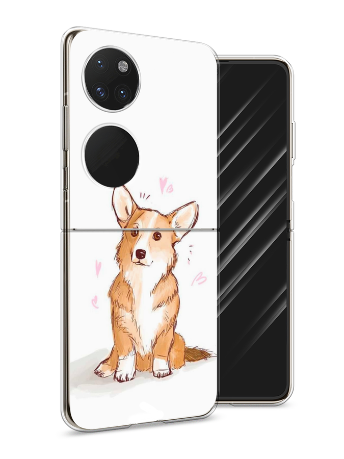 

Чехол Awog на Huawei P50 pocket "Корги любовь", Бежевый;белый, 6107450-1