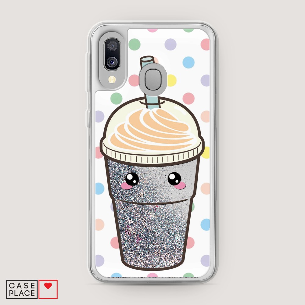 

Жидкий чехол с блестками "Милый стакан" на Samsung Galaxy A40