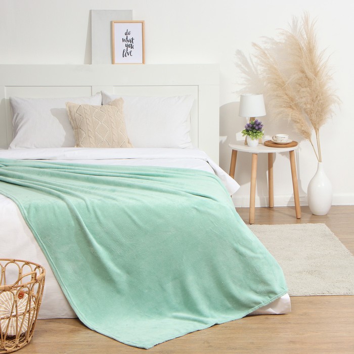 

Плед Этель мятный 200х220 см корал-флис 220 гр/м2, home