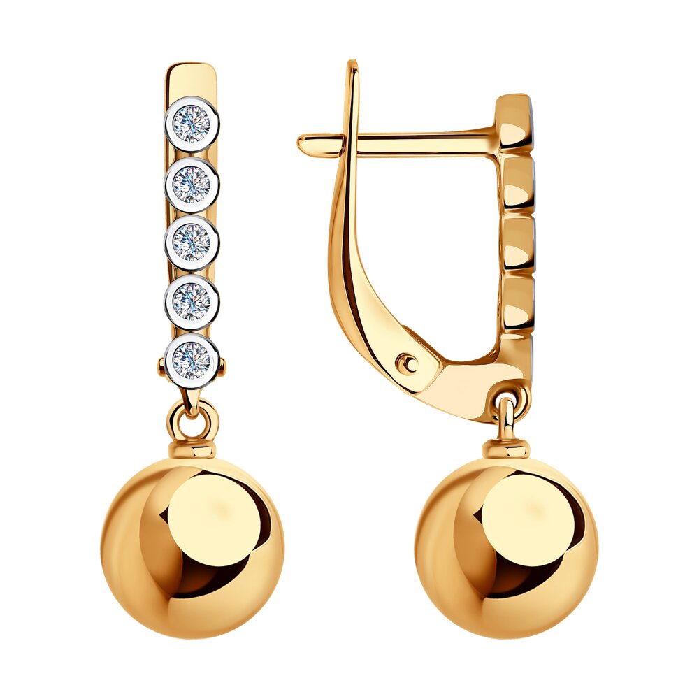 

Серьги из красного золота SOKOLOV 028986, фианит, 028986