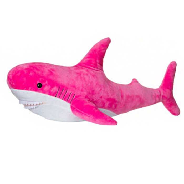 фото Мягкая игрушка-подушка мальвина акула розовая 50 см