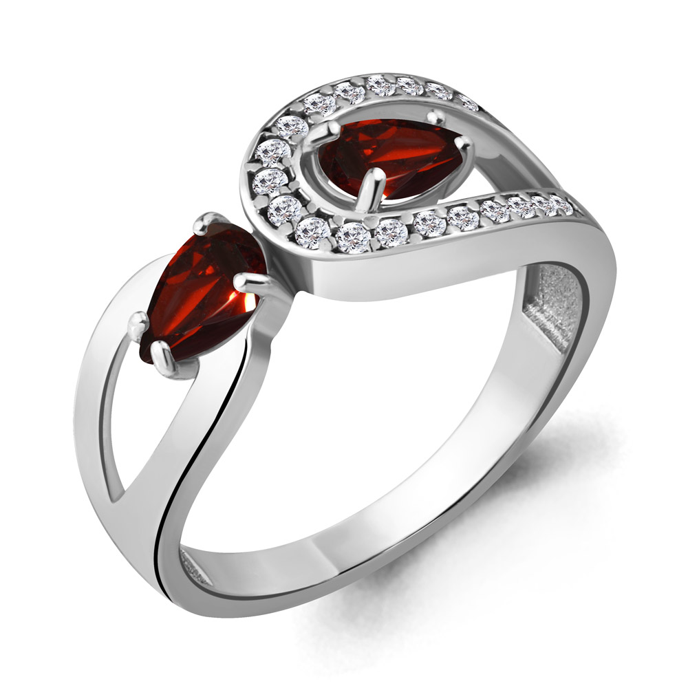 

Кольцо из серебра с гранатом р. 17,5 Aquamarine 6917603А_925_р, 6917603А_925_р