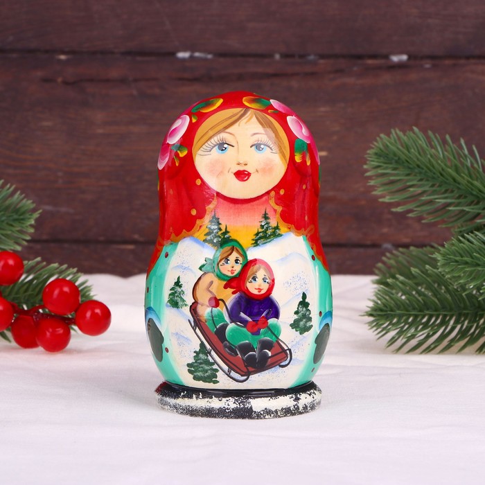 

Матрешка "Зима" с ёлочными игрушками МИКС