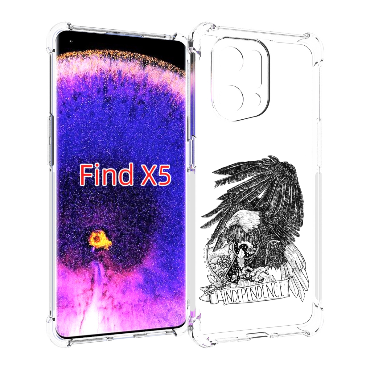 

Чехол MyPads черно белый сокол для Oppo Find X5, Прозрачный, Tocco