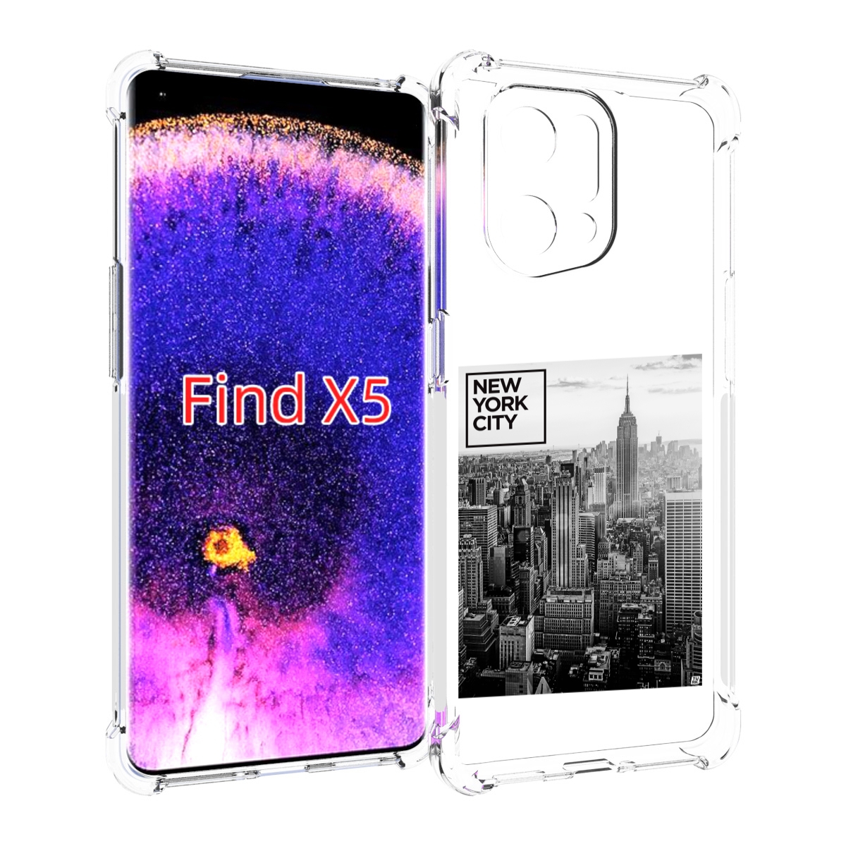 

Чехол MyPads черно белый Нью-Йорк для Oppo Find X5, Прозрачный, Tocco