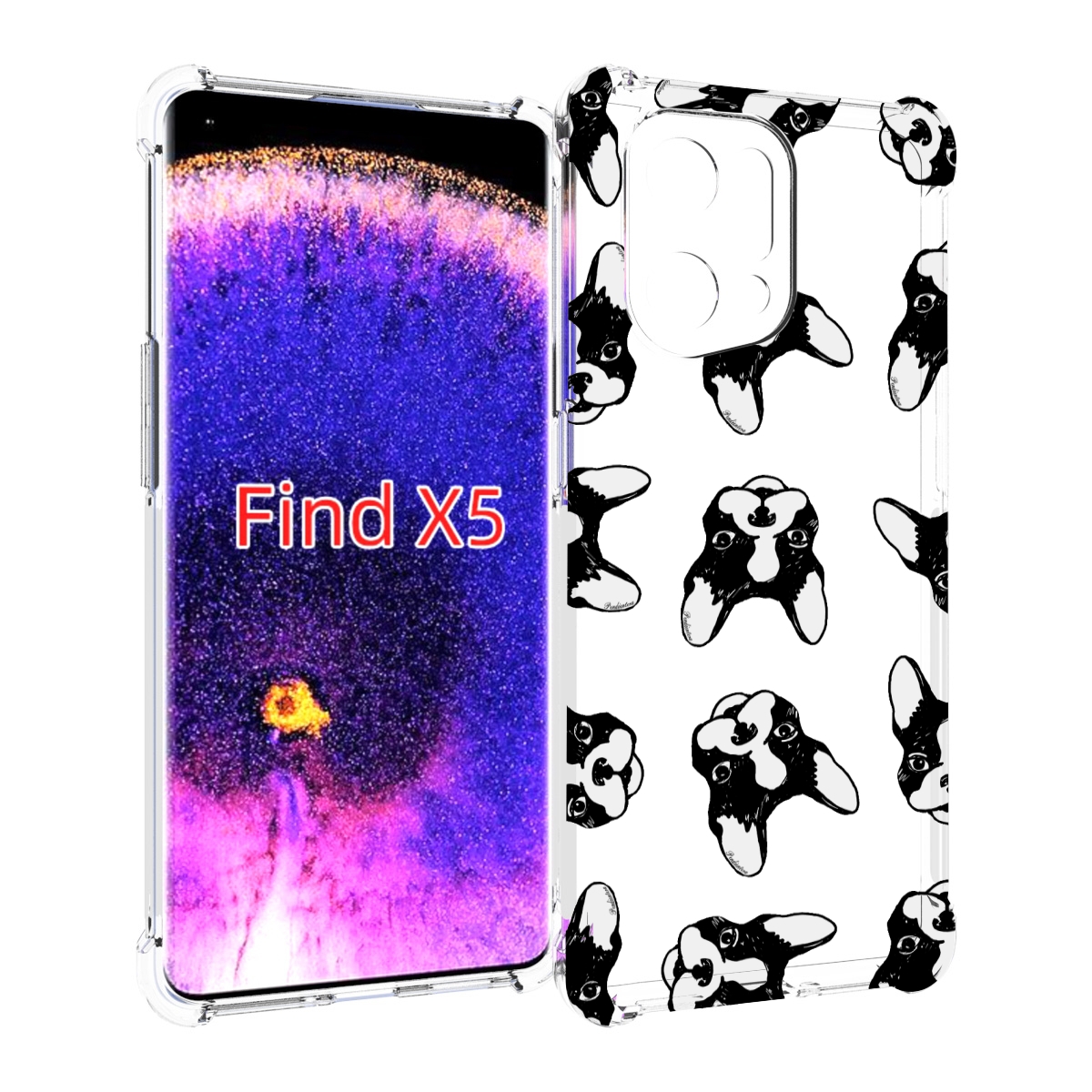 

Чехол MyPads черно белые собачки для Oppo Find X5, Прозрачный, Tocco