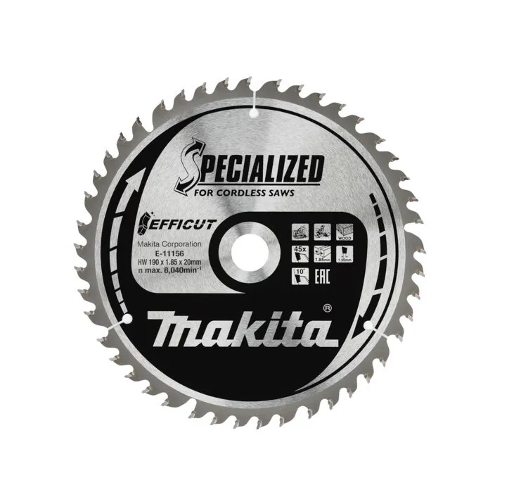 

Диск пильный 190 х 20 мм, 45 зубьев, Makita EFFICUT, E-11156