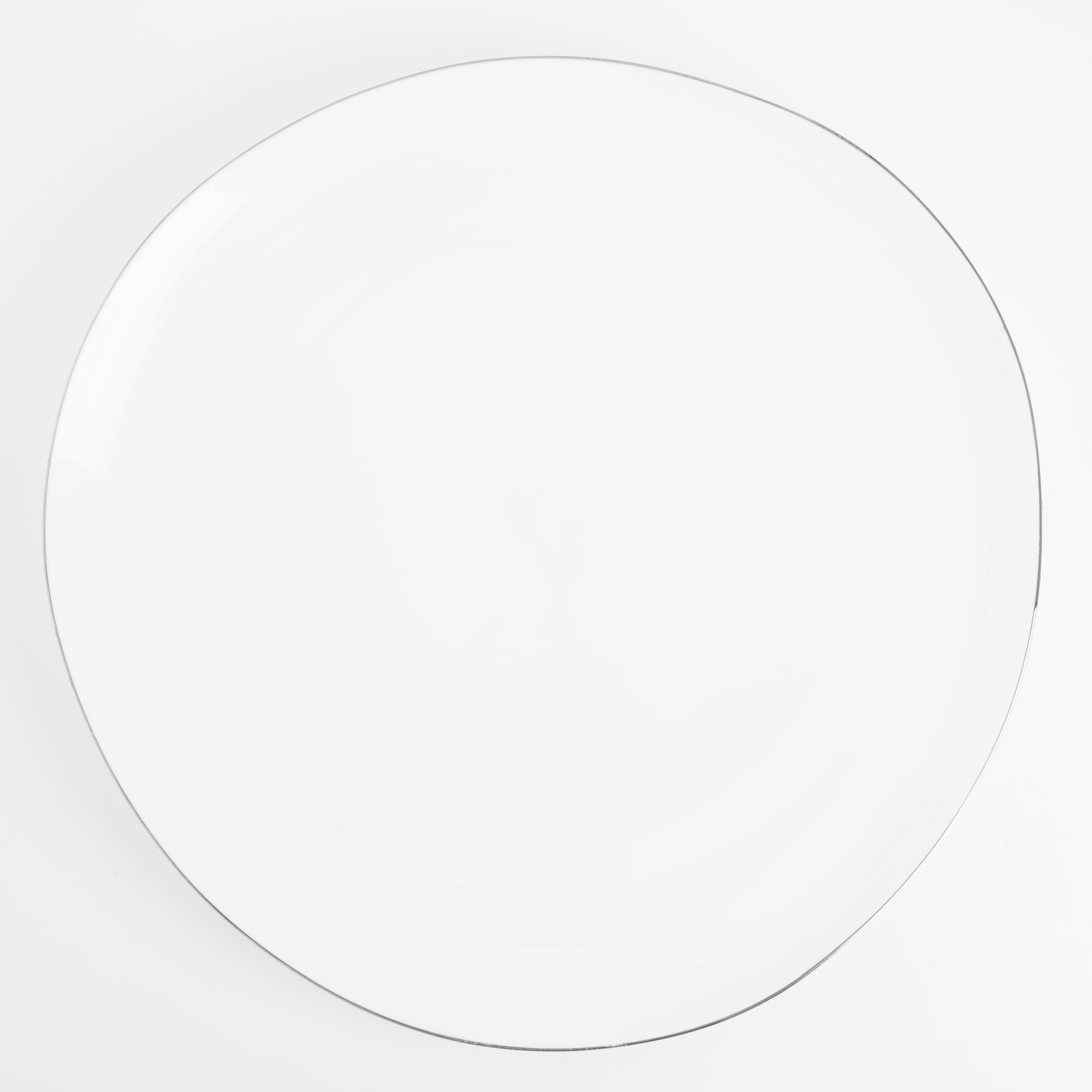 Тарелка обеденная 29 см фарфор F белая Bend silver