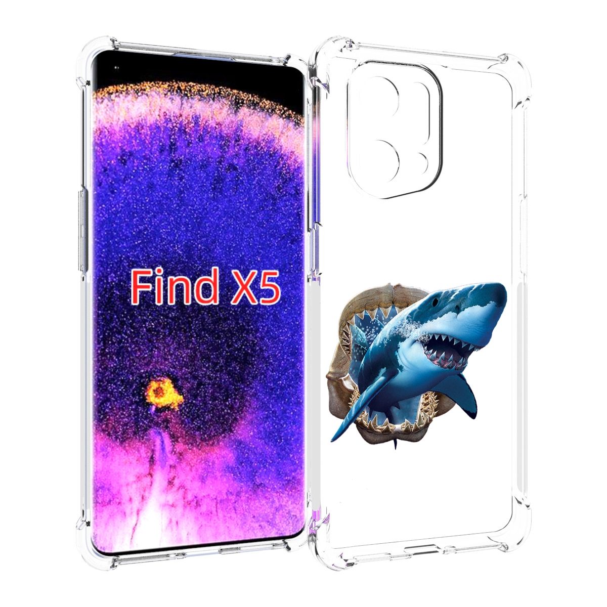 

Чехол MyPads челюсти для Oppo Find X5, Прозрачный, Tocco