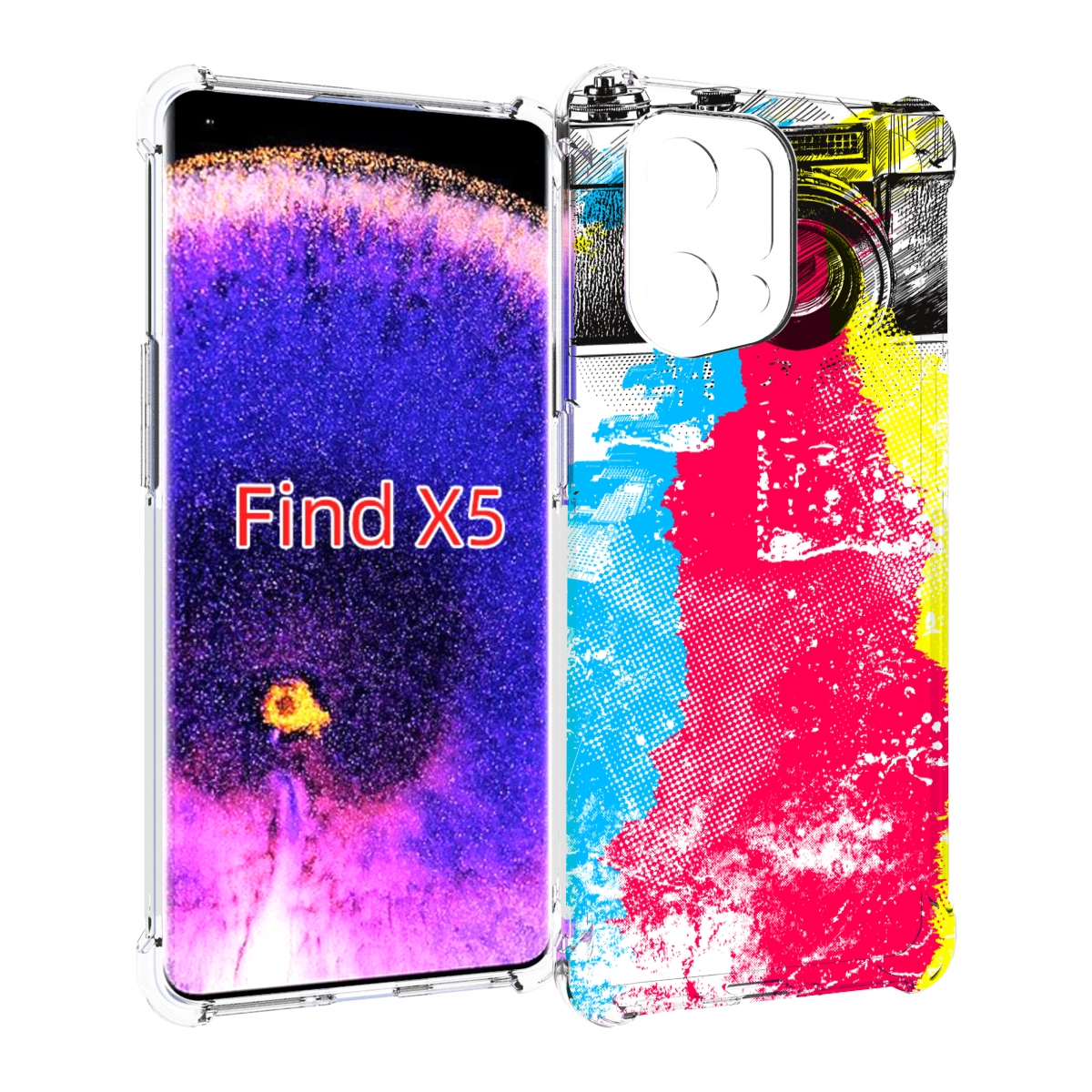 

Чехол MyPads цветной фотоаппарат для Oppo Find X5, Прозрачный, Tocco