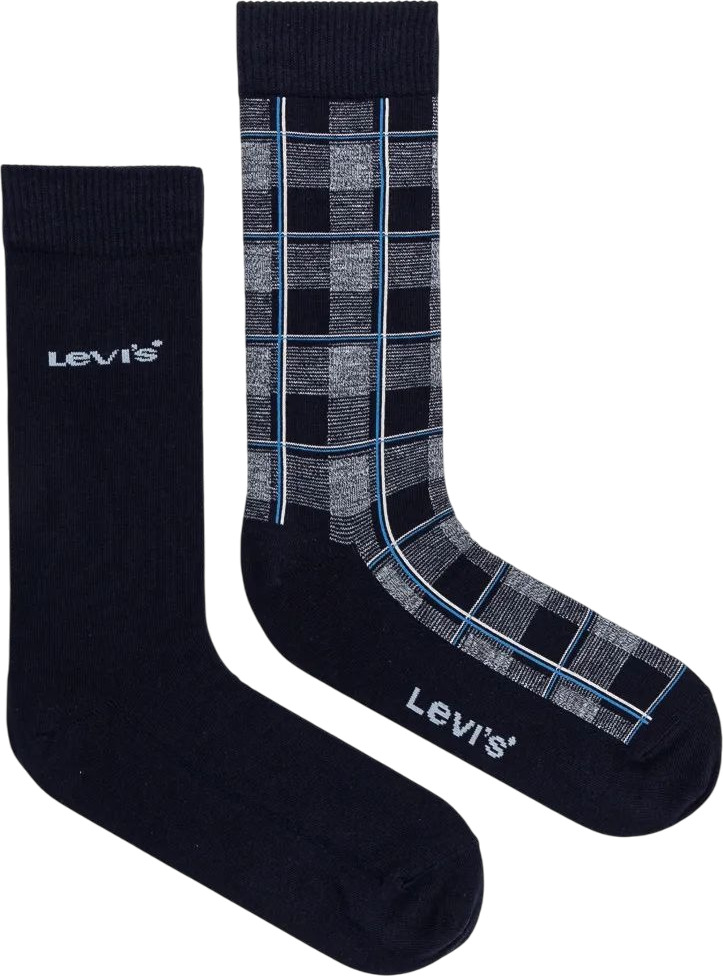 

Комплект носков унисекс Levi's REGULAR CUT CHECK 2P синих - 2 пары, Синий, REGULAR CUT CHECK 2P